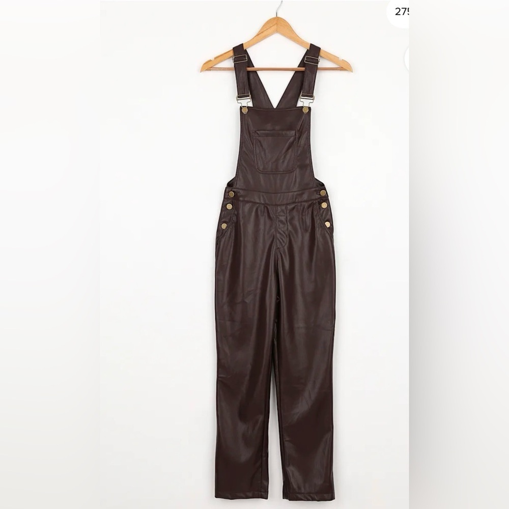 LULUS / Modern Charm Plum Purple Vegan Leather Overalls/ XS/ waist 24-26
